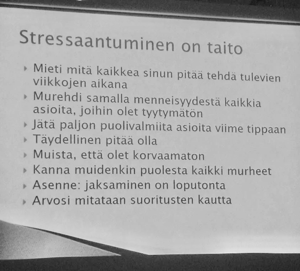 Stressaantuminen on taito